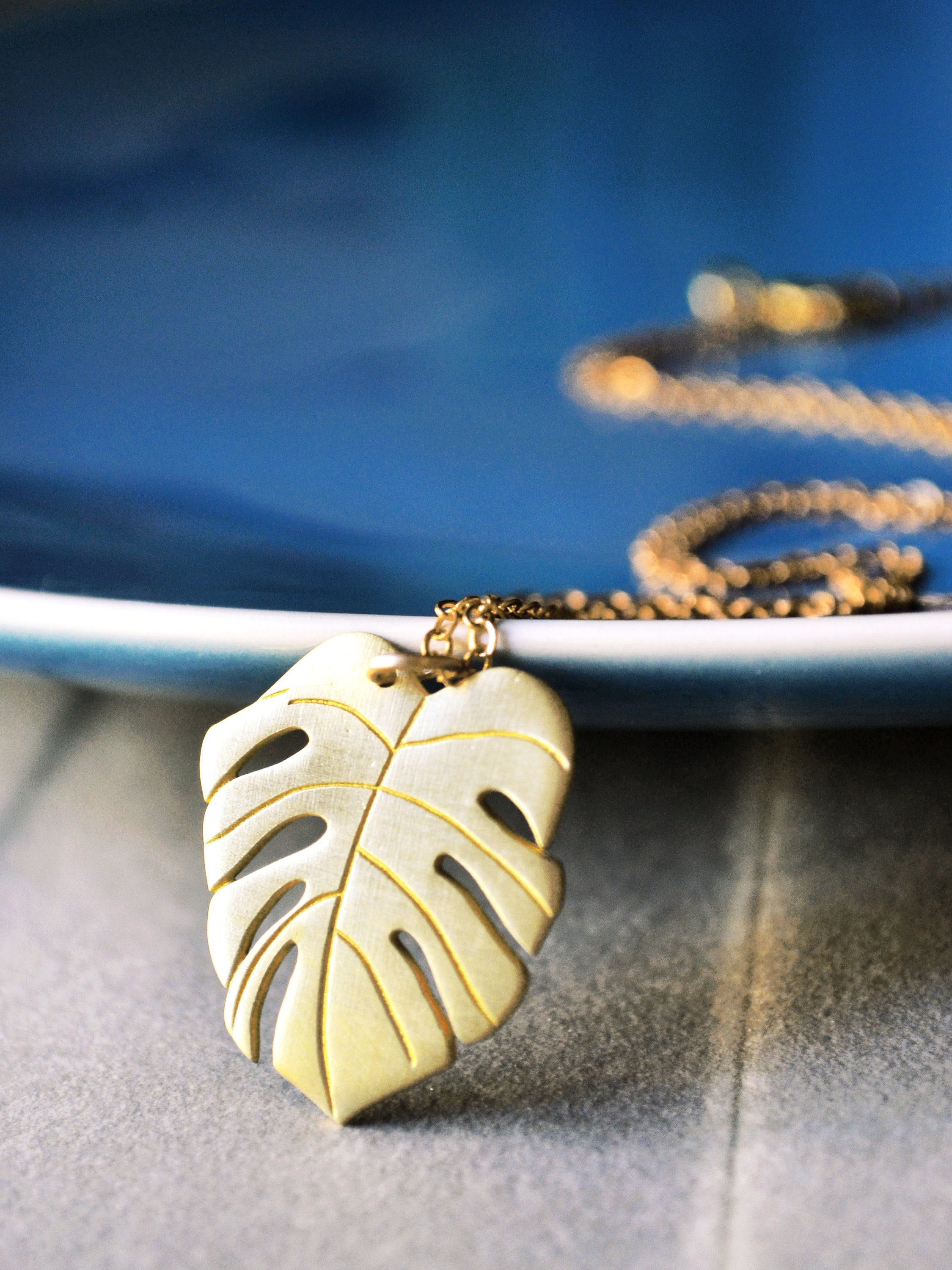Monstera Blatt Halskette - Sterling Silber Tropische Pflanze Anhnger -  Etsy.de