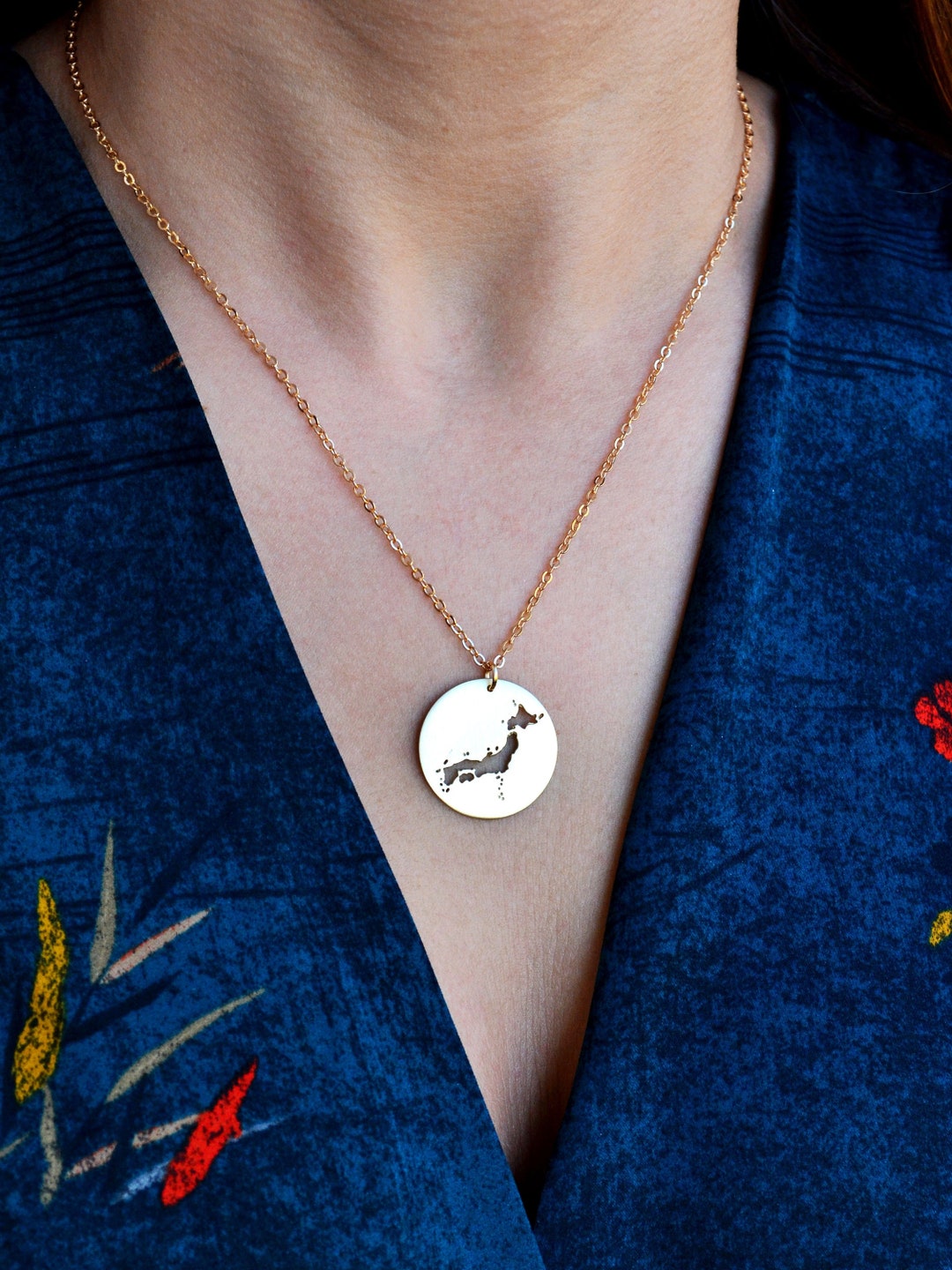 Japan Map Necklace, Japan Pendant, Japanese Necklace, Japanese Gift