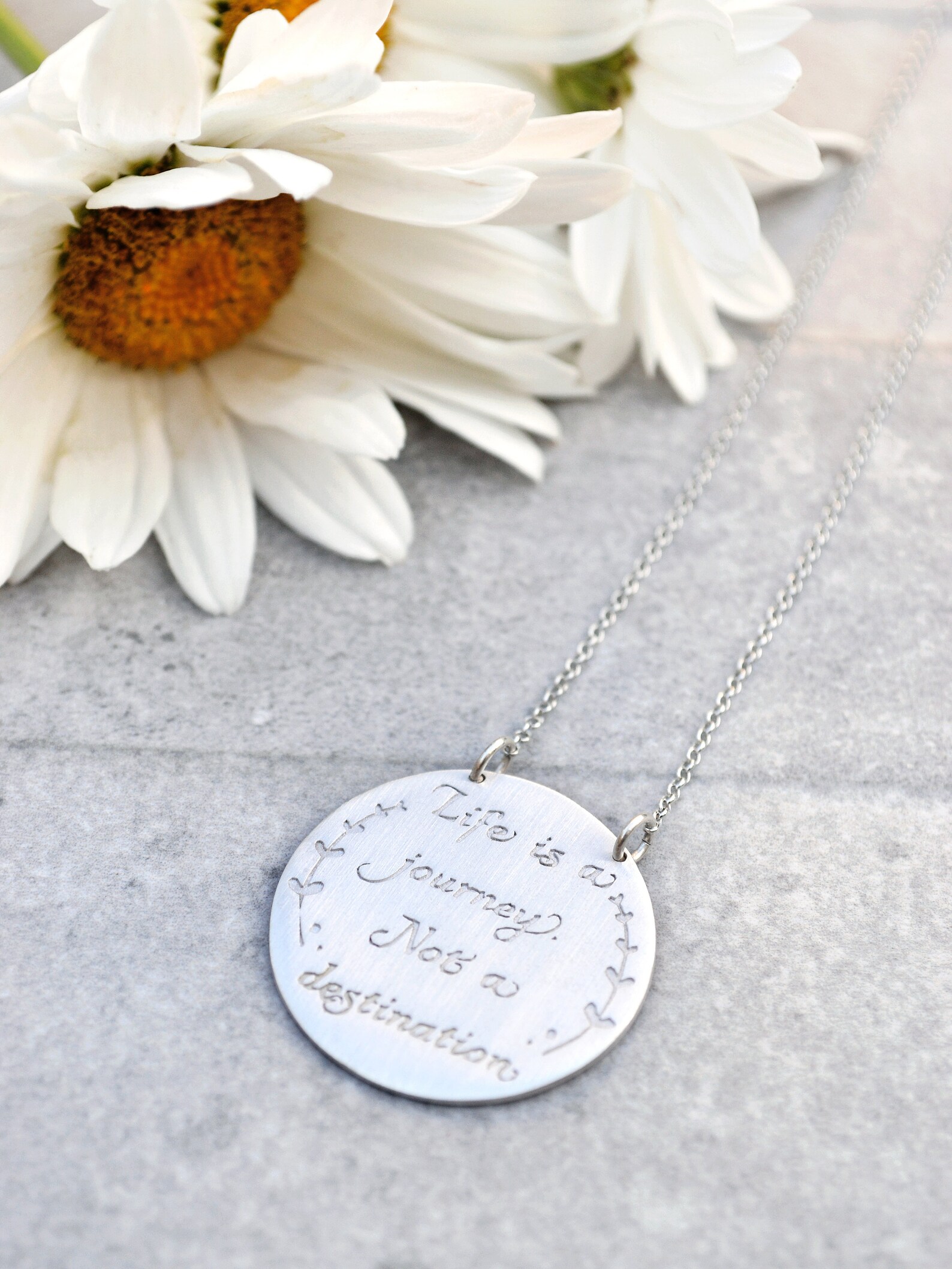 Life is a Journey/not A Destination/ Compass Necklace Etsy