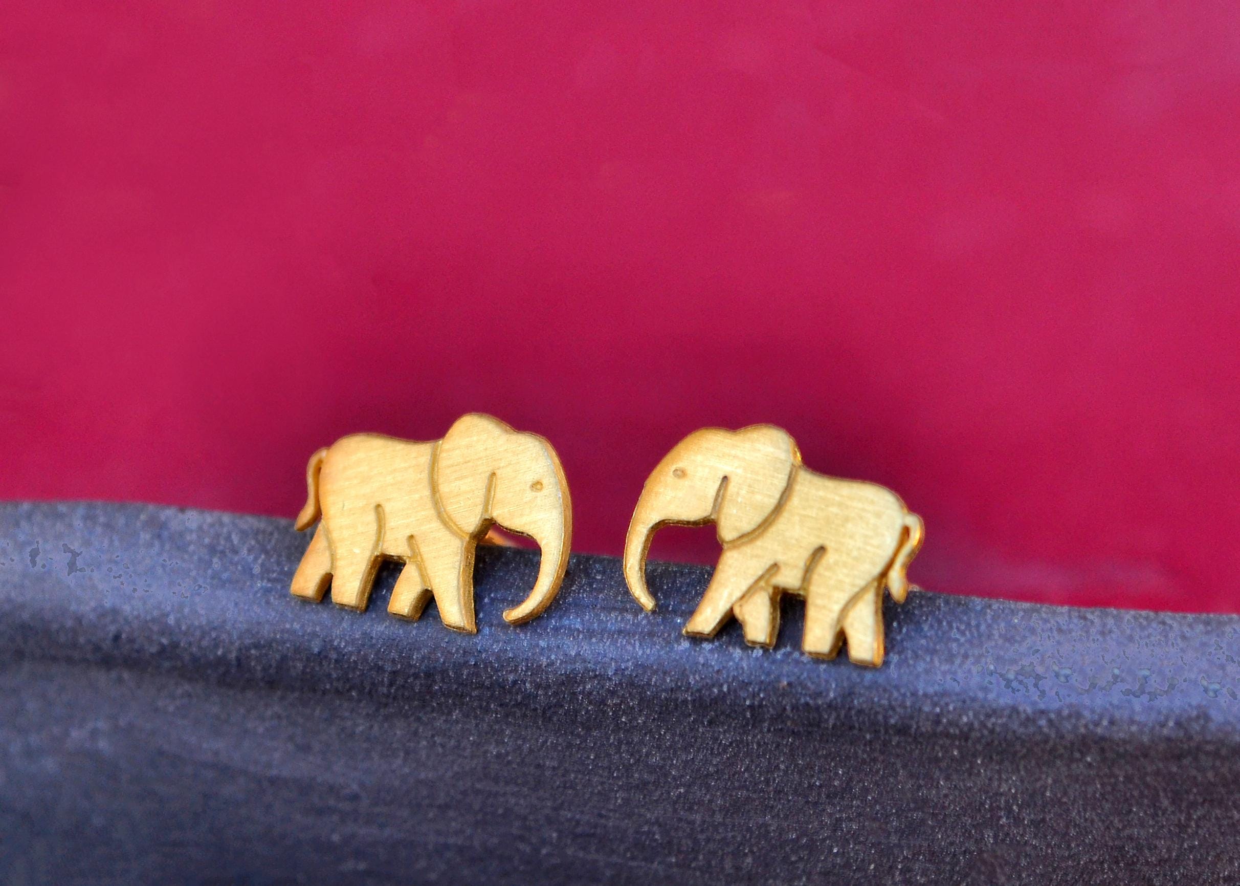 Namana Orecchini A Bottone In Argento 925 Con Testa Di Elefante, 9x9 Mm, Per Donna E Ragazza, In Confezione Regalo