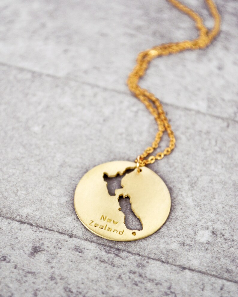 New Zealand Necklace / New Zealand Charm / Aotearoa Necklace / Etsy
