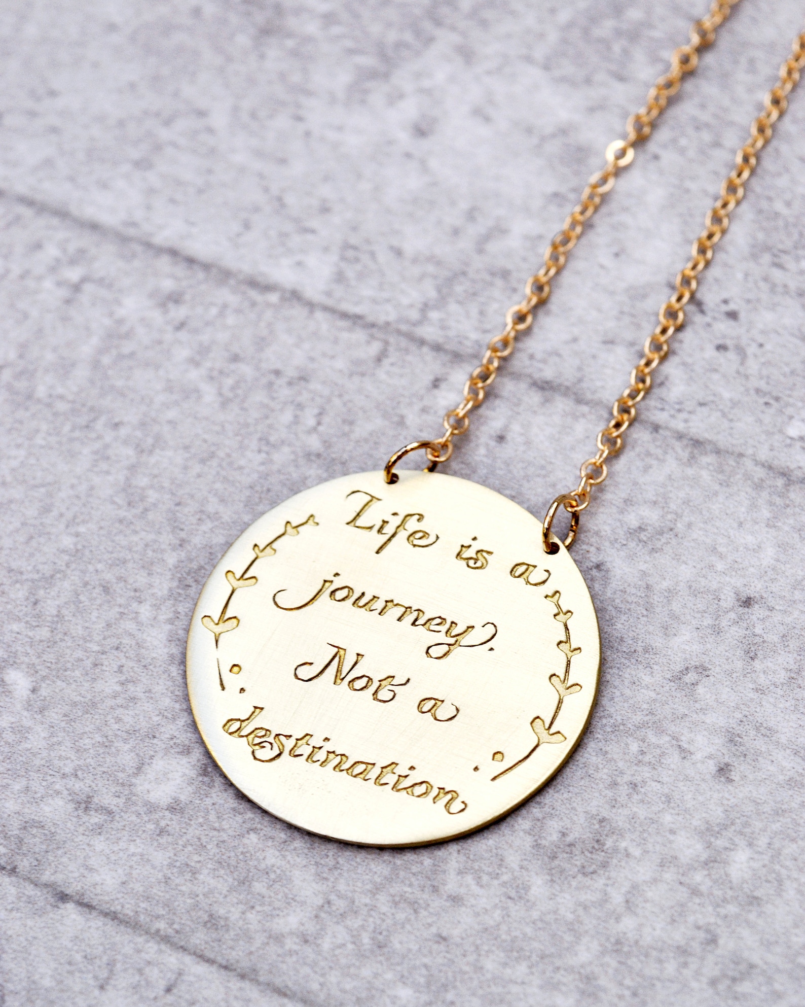 Life is a Journey/not A Destination/ Compass Necklace Etsy