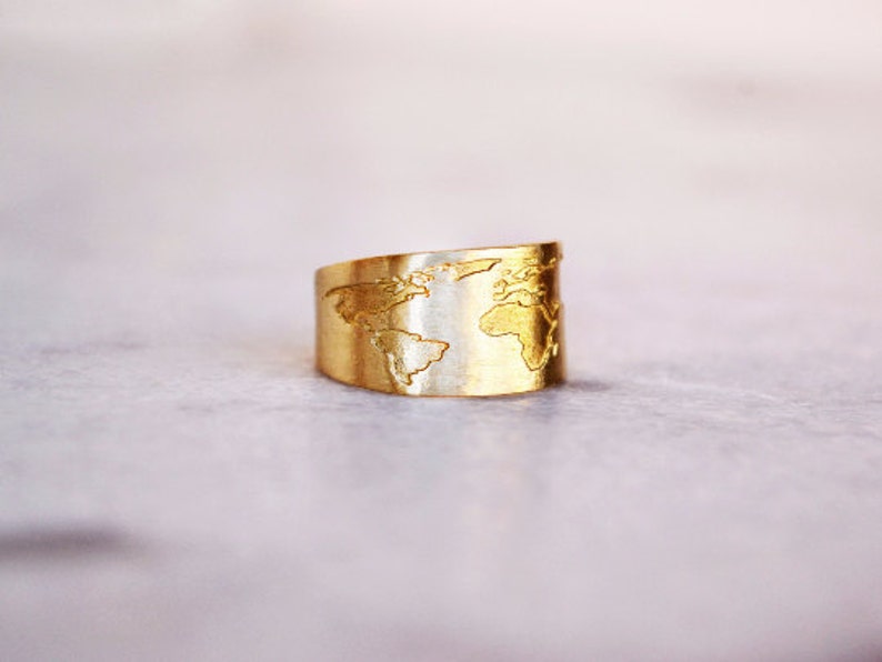 World Map Ring / Globe Ring / Travel Ring / Travel Gift / Gift Etsy
