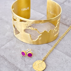 Collier carte du monde en or unique, pendentif de voyage chaîne délicat, bijoux minimalistes Wanderlust femmes, cadeau pour voyageur jet-sette voyageur elle image 8