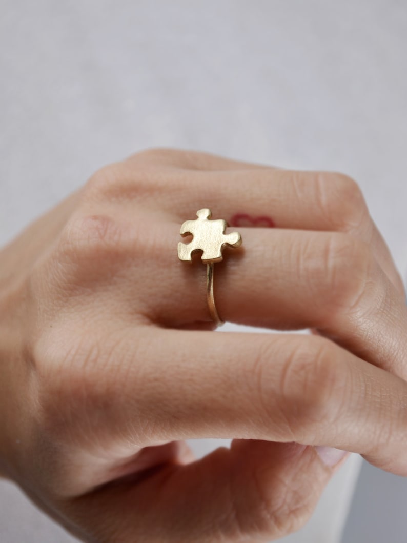 Puzzle Ring / 14k Gold Ring / Jigsaw Ring/delicate Gold Etsy