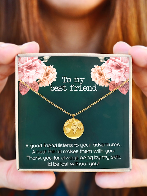BFF NecklaceSoul SisterThank You GiftBest Friend NecklaceBFF GiftsTravel GiftTravel JewelryWanderlust GiftTraveler GiftTravel Jewel