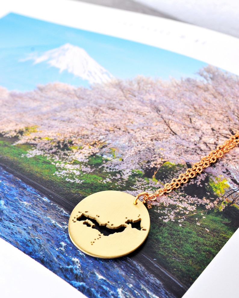 Japan Map Necklace / Japan Pendant / Japanese Necklace / Etsy
