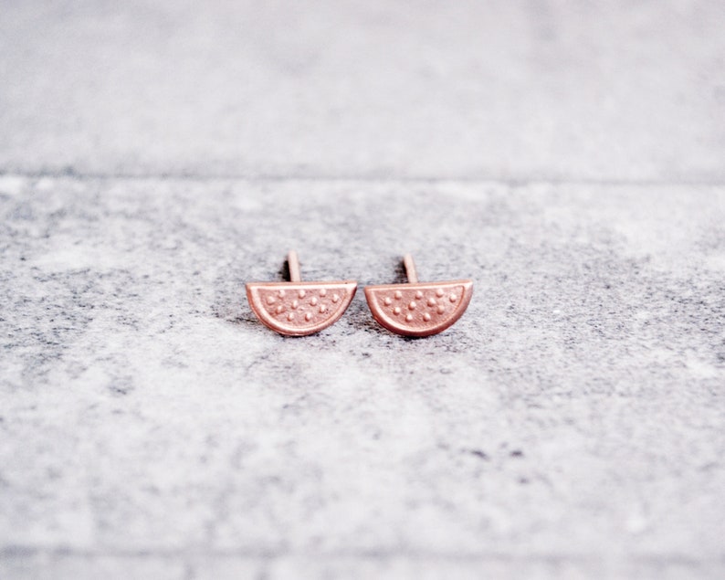 Watermelon Earrings, Watermelon Jewelry, Miniature Earrings, Gifts for Women,Watermelon Studs,Fruit Jewelry,Summer Jewelry,Fruit Earrings image 5