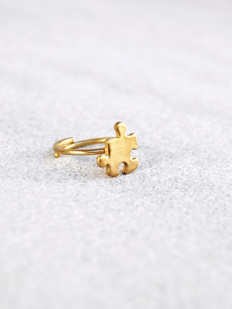 Puzzle Ring / 14k Gold Ring / Jigsaw Ring/delicate Gold Etsy