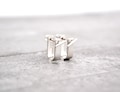 Modern Ear Jackets, Sterling Silver Front Back Earrings, Minimalist Handmade Jewelry, Minimal Double Sided Earring, Dainty Ear Cuff For Her