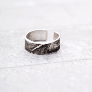 Mens Adjustable Ring, Thumb Ring, Mens Gift, Inspirational Ring, Raw Jewelry, Oxidized Silver Jewelry, Boyfriend Present, Handmade Mans Him image 8
