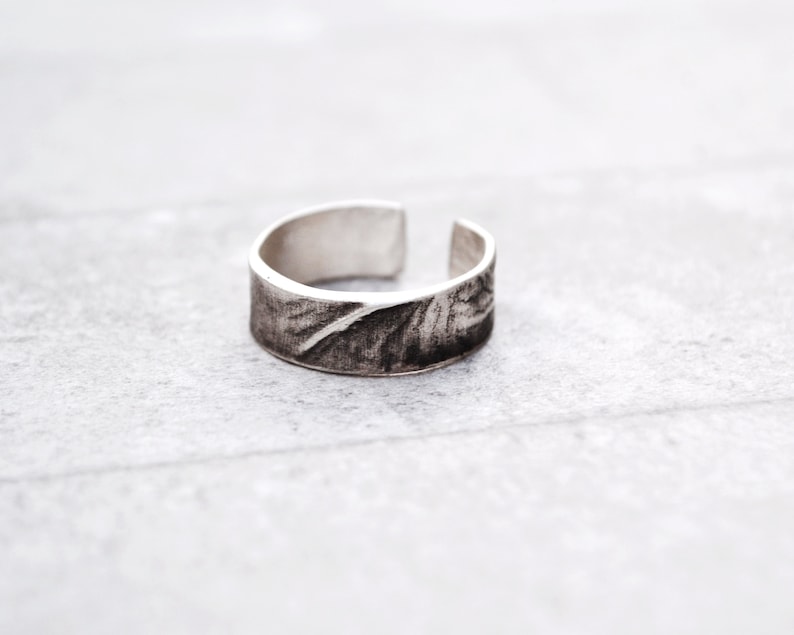 Mens Adjustable Ring, Thumb Ring, Mens Gift, Inspirational Ring, Raw Jewelry, Oxidized Silver Jewelry, Boyfriend Present, Handmade Mans Him image 8
