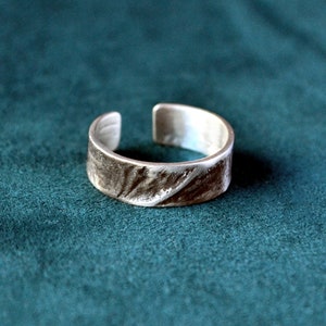Mens Adjustable Ring, Thumb Ring, Mens Gift, Inspirational Ring, Raw Jewelry, Oxidized Silver Jewelry, Boyfriend Present, Handmade Mans Him image 5