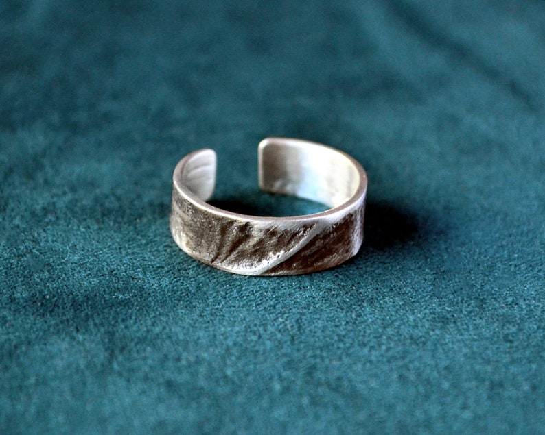 Mens Adjustable Ring, Thumb Ring, Mens Gift, Inspirational Ring, Raw Jewelry, Oxidized Silver Jewelry, Boyfriend Present, Handmade Mans Him image 5