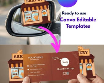 Plantilla de tarjeta de presentación interactiva emergente / Tarjeta de código QR troquelada y plegada / Diseño Canva editable / Descarga digital imprimible / Diseño Canva