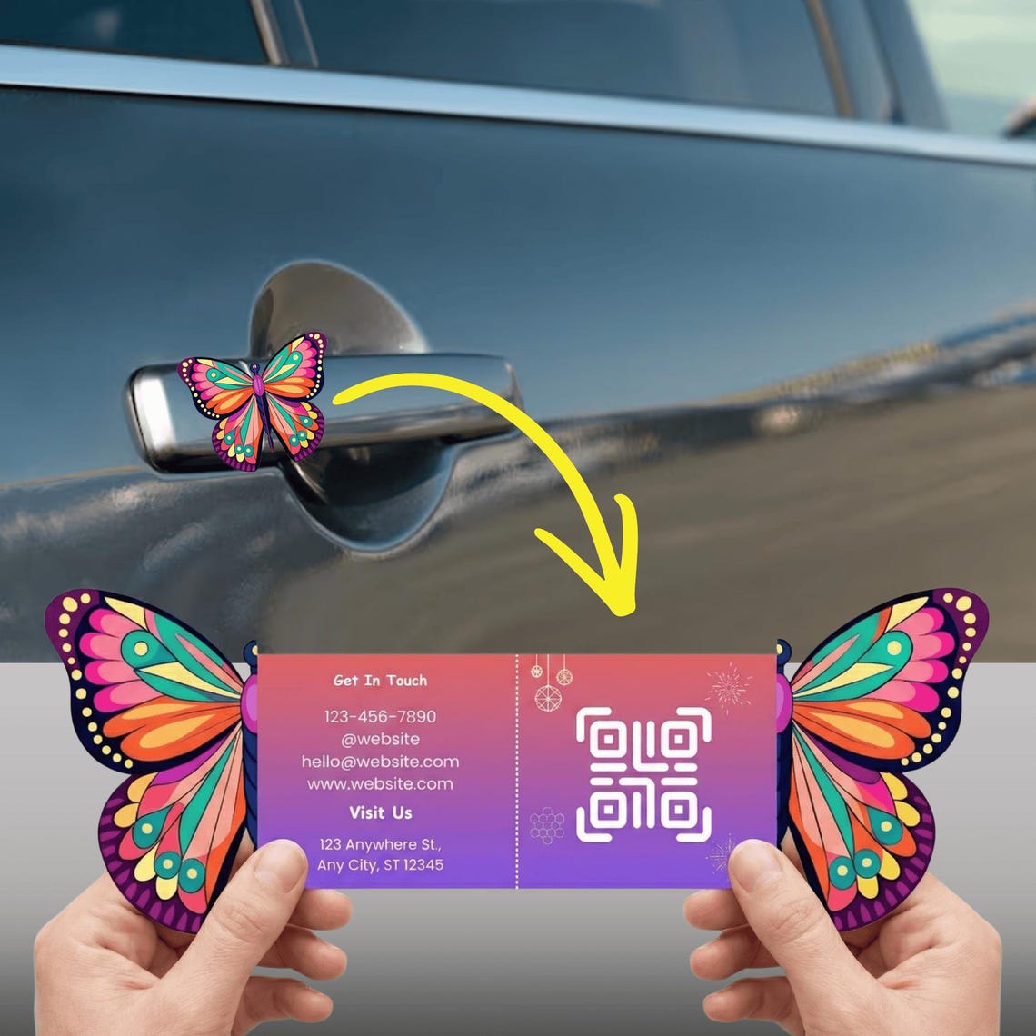 Butterfly Business Card Template | QR Code (digital Download ...