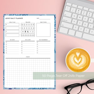 ADHD Daily Planner Notepad | Tear-Off Task Pad for Focus & Productivity | Executive Function Organizer | Neurodivergent Planning Tool