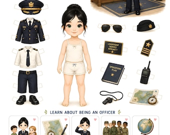 Let's Be a Police Officer Printable | Montessori Dress Up Activity | Community Helpers Worksheet | Pretend Play | Preschool PDF