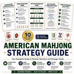 2026 American Mahjong Strategie-Bundle, Charleston-Handbuch, Handauswahlsystem, Arbeitsmappe zur Mustererkennung, Spickzettel, Kurzanleitung
