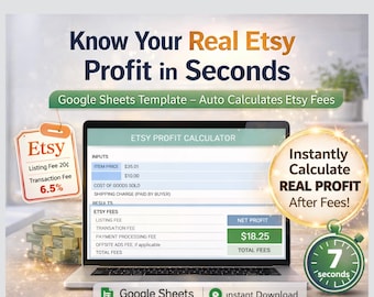 Etsy Profit Calculator - Google Sheets Template for Sellers (Digital Download)