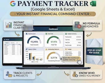Client Tracker for Small Business Planner CRM | Google Sheets Invoice Payment Tracker | Lead Management & Task Organizer