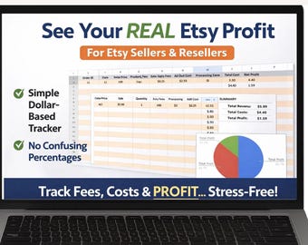 Etsy Seller Profit Spreadsheet | Etsy Fee Calculator | Income & Cost Tracker