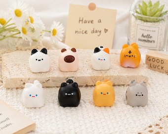 Mini Resin Cat Figurines Set of 8, Cute Tiny Cat Decor, Kawaii Desk Accessories, Plant Pot Decorations, Gift for Cat Lovers, Fairy Garden