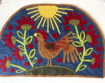Tapiz de pared con diseño de gallo y alfombra de un centavo