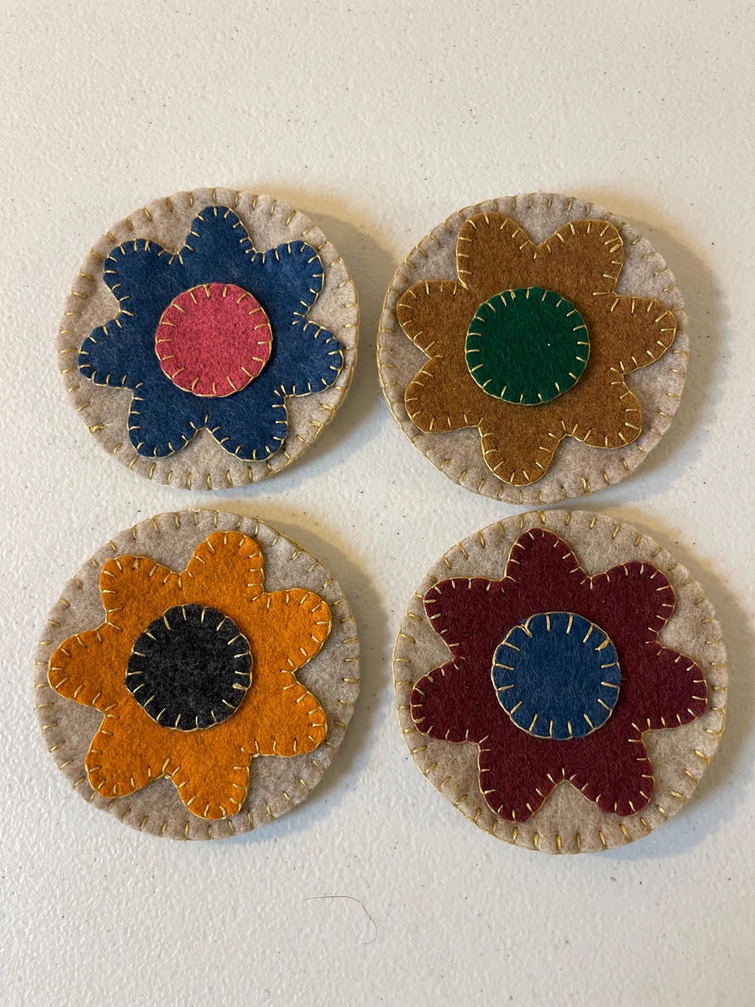 Penny Rug Coaster Set of 4 From Pattern by All About Ewe Wool Shop - Etsy