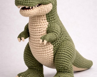 Dinosaurio de peluche de ganchillo hecho a mano / Juguete de dinosaurio amigurumi grande