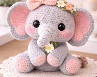 Patrón de elefante amigurumi en PDF / Patrón de peluche avanzado / Descarga instantánea