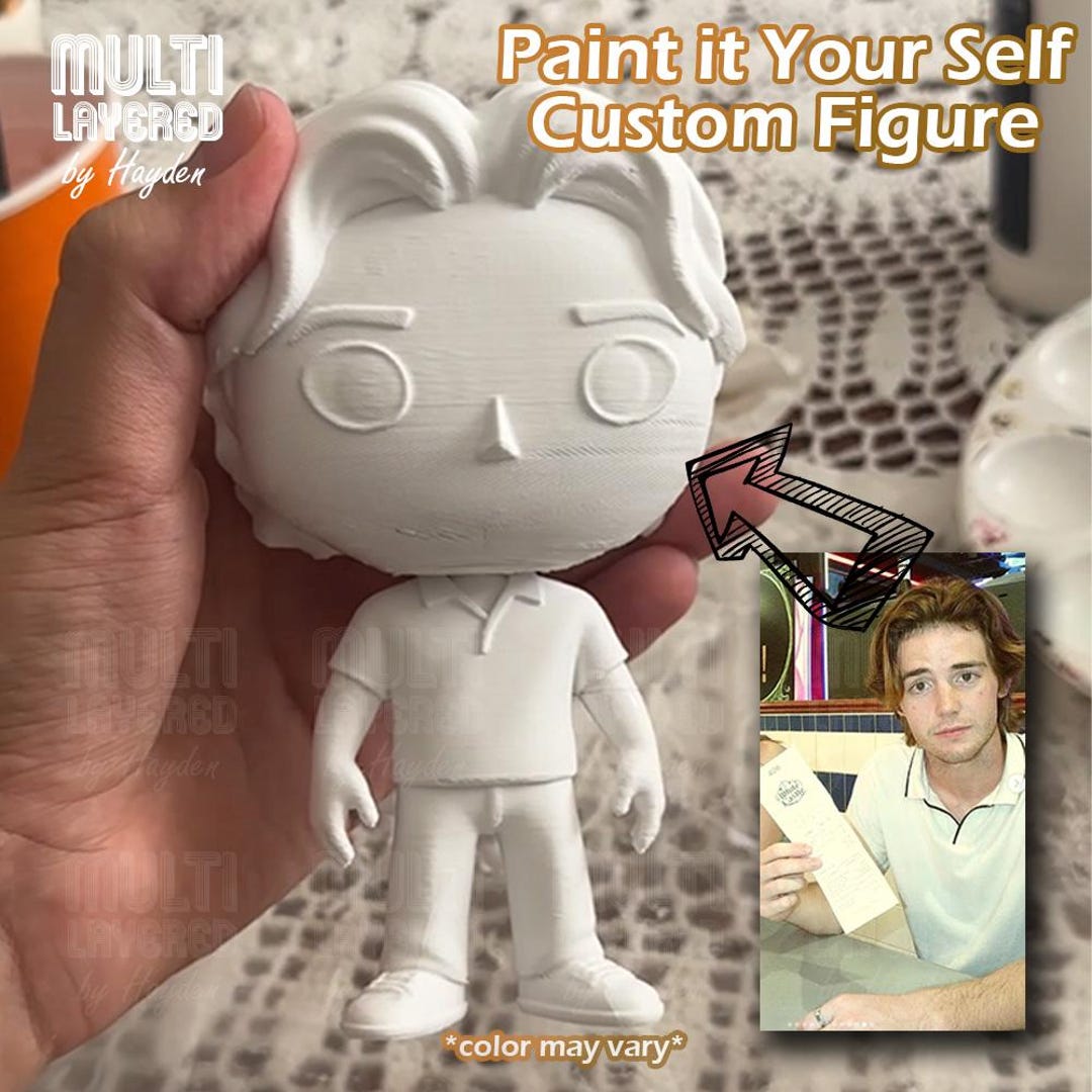 Custom 3D Printed Figure | Paint Your Own Mini Me Model - Etsy