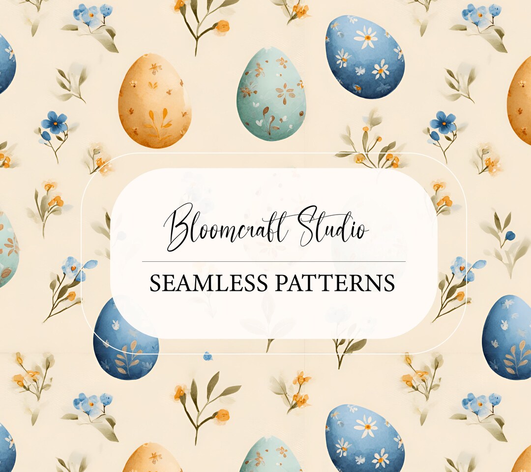 Easter Egg Seamless Pattern, Watercolor Easter Eggs Digital Paper ...