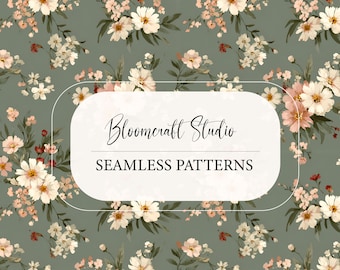 Romantic Red Floral Patchwork Seamless Patterns Quilt Style Valentine Cottagecore Fabric Squares Vintage Shabby Chic Digital Paper