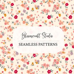 Small ditsy floral seamless pattern soft pastel flowers scatter botanical print romantic feminine design for fabric wallpaper wrapping paper