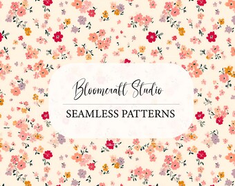 Small ditsy floral seamless pattern soft pastel flowers scatter botanical print romantic feminine design for fabric wallpaper wrapping paper