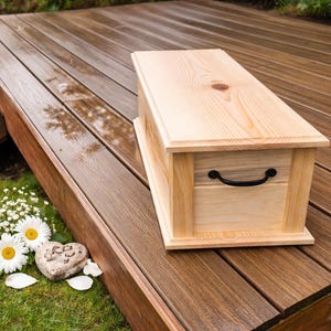 Wooden Pet Casket - Small Pet | Solid Wood | Removable Lid