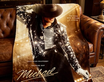 Michael Jackson Movie Blanket Soft Throw, King of Pop Fleece Throw, Gift For Fans