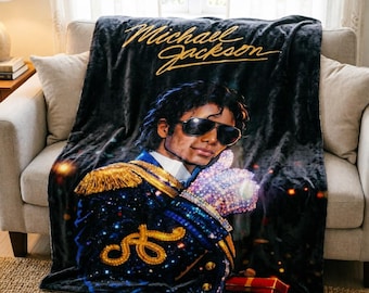 Michael Jackson Cartoon Throw Blanket, Art Blanket, Fan Birthday Gift