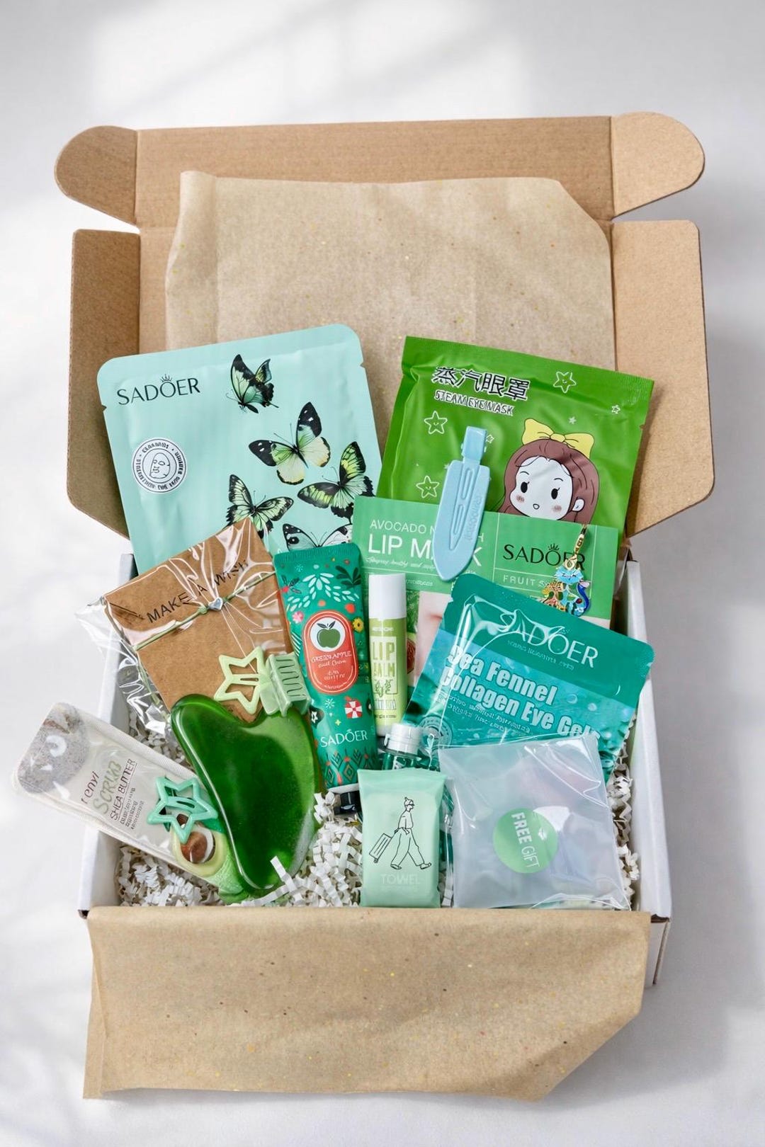 Green Self Care Gift Box Spa Beauty Set, Relaxation Gift for Her - Etsy