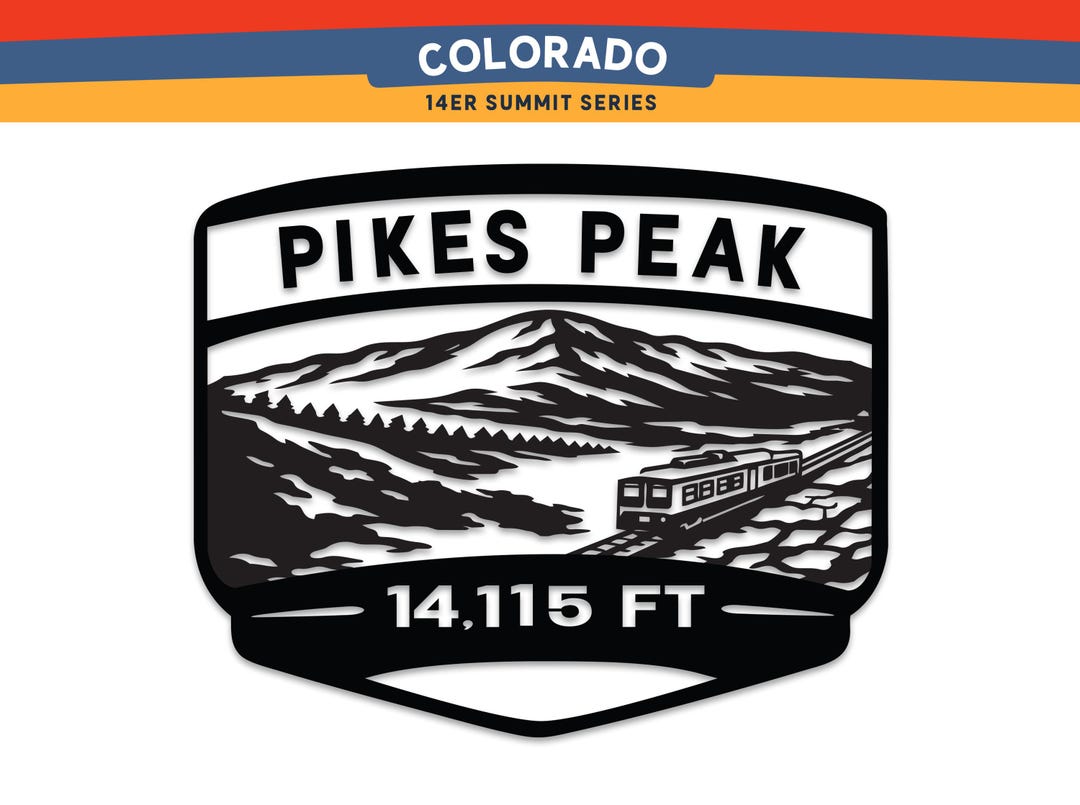Pikes Peak 14er Sticker | Colorado Mountain Decal (clear Waterproof ...