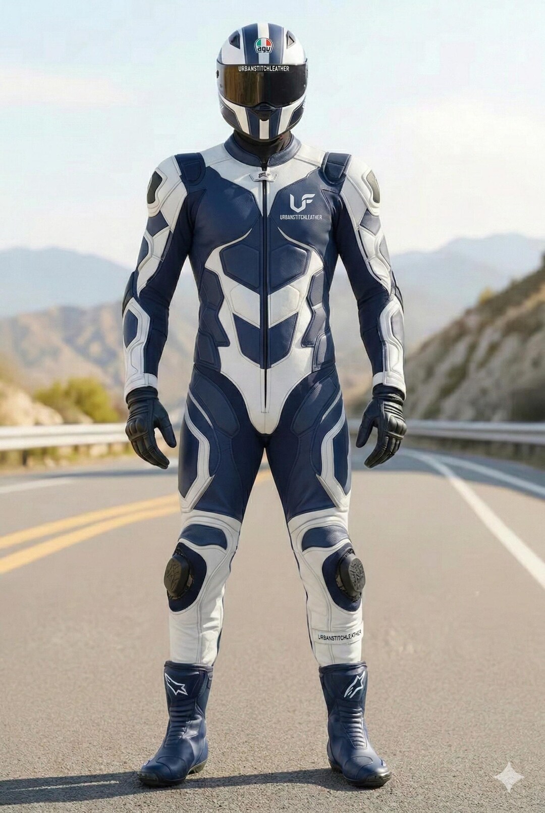 Custom Leather Motorcycle Racing Suit – One Piece CE Armored Biker Gear ...