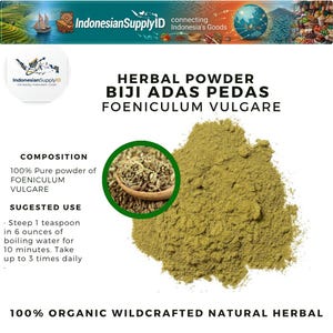 Organiskt Foeniculum Vulgare-pulver 100 % naturliga färska örter WildCrafted