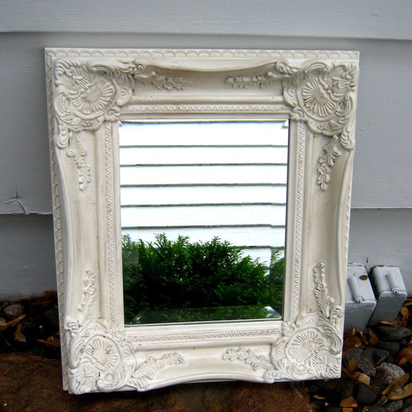 Shabby Chic Antique Ornate Wall Mirror - Square Ornate Wood Frame - Home Decor - Paris Apt Chic - Shabby Chic - Romatic - Cottage Style