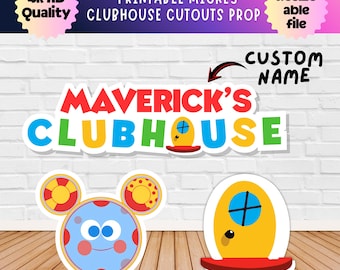 Ritagli di compleanno di Mouse Clubhouse, cartello per feste (download digitale)