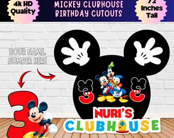 Mouse Clubhouse Birthday Logo, Mouse ClubHouse Party Signages, Mickey Baby Shower, Party Decor, Mouse Clubhouse Backdrop