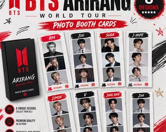 BTS Arirang Tour Photo Booth Props | 8 Kpop Party Designs (PNG/PDF)