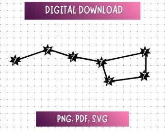 BTS OT7 Big Dipper Digital Download, Png & Svg, BTS Star Map Decor, K-Pop Party Supplies, Army Printable Artwork, BTS Constellation Design