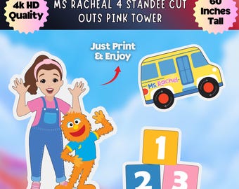 Ms. Rachel Birthday Party Standees, DIY Decorations (Digital Download)