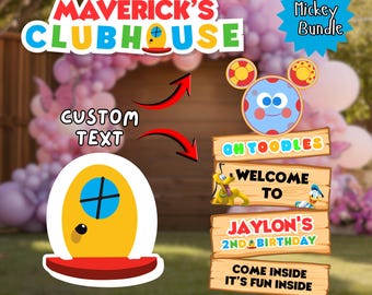 Mouse Clubhouse Birthday Party Decor, Cutout Props (Digital Download)